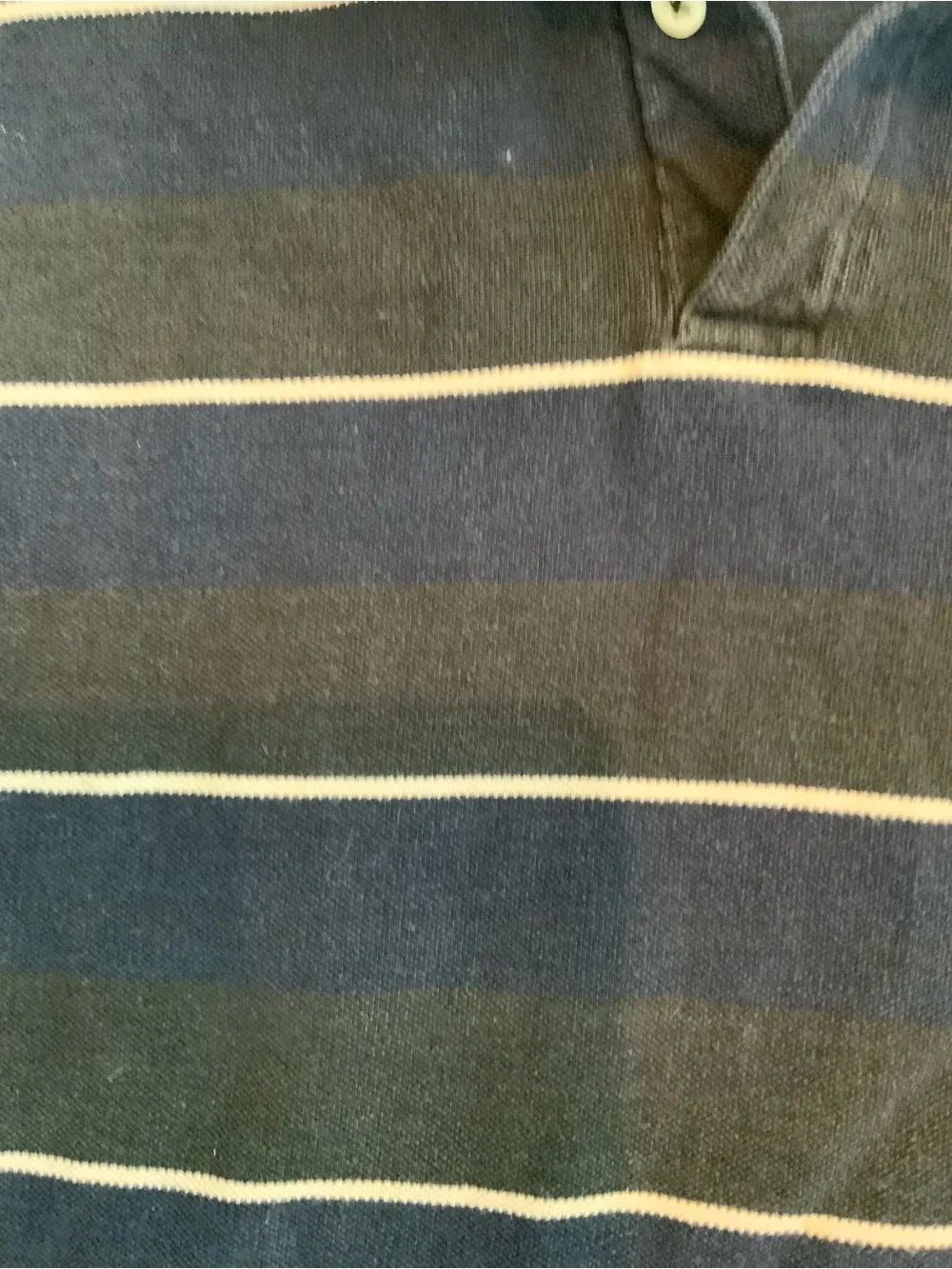 Ralph Lauren Navy/Black Polo with White Stripes and Red Pony Sz Med